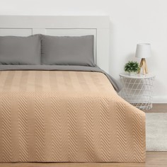 Покрывало 2сп Экономь и Я 180x210±5см, цв. бежевый, микрофайбер,210 г/м2,100% п/э