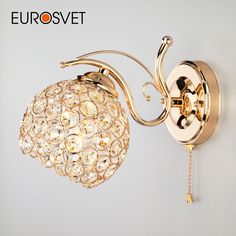 Бра настенное с выключателем на корпусе Eurosvet Mirage 7777/1 Е27 золото