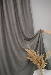 Штора Linen Way 145х260 полиэфир Савана, цвет светло-серый