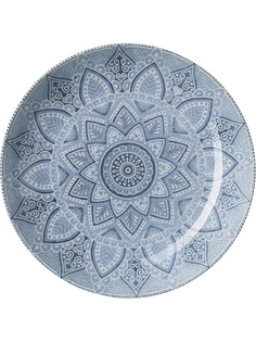 Тарелка глубокая Добрушский фарфоровый завод Вавилон фарфор 20,5 см голубой