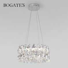 Подвесная светодиодная хрустальная люстра Bogates Marvel 90370/1 55W 3000-6000К хром