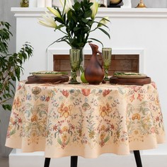 Этель Скатерть Этель Floral pattern d=148 см с ГМВО, 100% хл, саржа 190 гр/м2