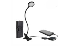 Гибкая настольная автономная лампа Mobicent SL-09bd-PBК на прищепке c аккумулятором