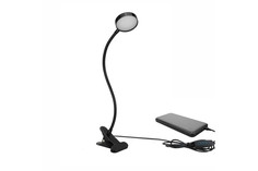 Гибкая настольная автономная лампа Mobicent SL-09bd-PB на прищепке