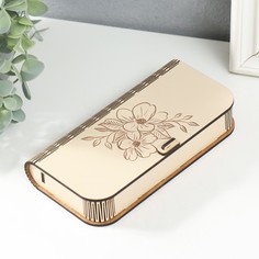Шкатулка Цветы 17х8,5х3 см No Brand