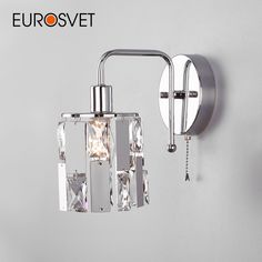 Бра настенное с выключателем и хрусталем Eurosvet Scoppio 10101/1 Е14 хром