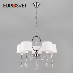 Умная подвесная люстра Eurosvet 10127/5 Madera хром/прозрачный хрусталь E14 Minimir Home