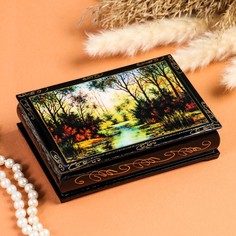 Шкатулка "Лето" , 10х14 см , лаковая миниатюра No Brand