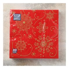 Салфетки бумажные Home Collection Волшебные снежинки на красном 3 слоя 33 х 33 см 20 шт