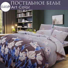 Постельное белье семейное Cleo Art Color с двумя пододеяльниками 145х215 см