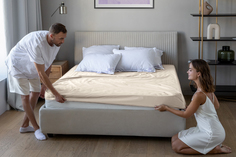 Простыня на резинке Ecotex 60x120x20 чайная роза