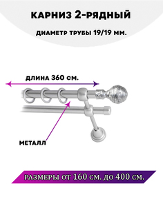 Карниз металлический двухрядный Винтаж, цвет Сатин, 3,6 м. Lux Decor