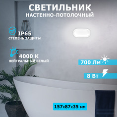 Светильник ЖКХ Rexant LED пылевлагозащищенный овал IP65 8Вт 700Лм 4000K