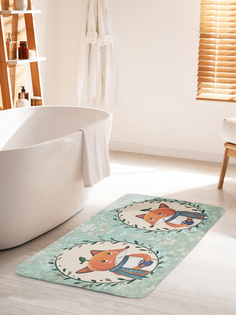 Коврик для ванной туалета душа JoyArty "Уютный лисенок", bath_425006_60x100
