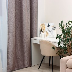 Штора портьерная Этель Natural 145x265 см, цв.серый, рогожка/блэкаут, пл. 275 г/м2