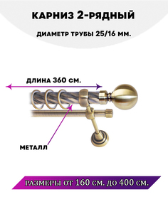 Карниз металлический Lux Decor двухрядный Стамбул Антик 36 м