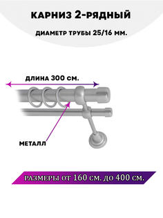 Карниз металлический Lux Decor Заглушка 2-рядный гладкий D-2516 мм 3 м
