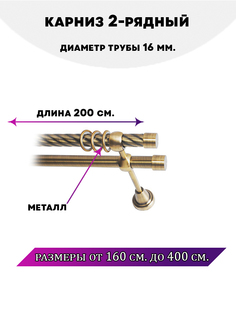 Карниз металлический Lux Decor двухрядный Заглушка 2 м