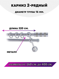Карниз металлический Lux Decor двухрядный Комфорт 32 м