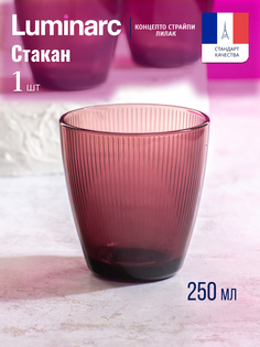 Стакан низкий «Концепто Страйпи», стеклянный, 250 мл, цвет лилак Luminarc