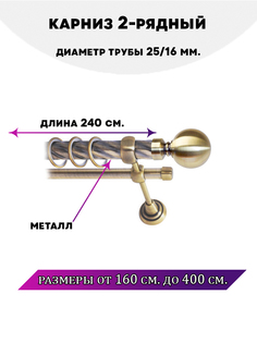 Карниз металлический Lux Decor двухрядный Стамбул 24 м
