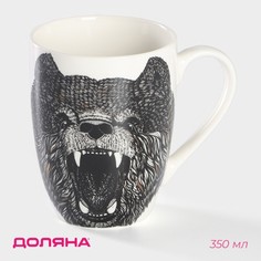 Кружка AV Podarki 9755215 Медведь 9755215, фарфоровая, 350 мл Доляна