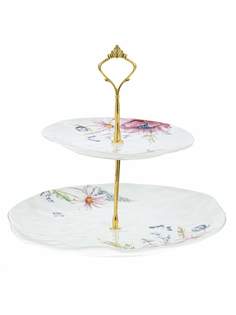 Блюдо этажерка 2-х ярусное Remecoclub, фарфоровое, 25 см