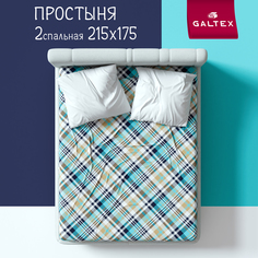 Простыня 2-спальный Galtex Комфорт Лондон бирюзовый