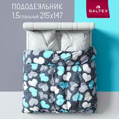 Пододеяльник 1,5-сп. Galtex Нежность поплин Романтика бирюзовый