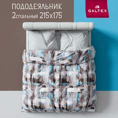 Пододеяльник 2-спальный 175х215 Galtex Нежность поплин Гранж бирюзовый