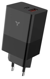 Сетевое зарядное устройство AccesStyle Crocus GaN 65WCA Type-C - USB-A Black