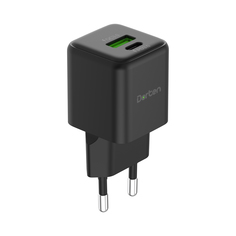 Сетевое зарядное устройство 20 Вт Dorten на 2 USB с быстрой зарядки PD 3.0 QC 3.0 BLK