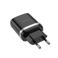 Сетевое зарядное устройство Hoco C12Q Smart 1xUSB, черный