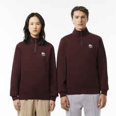 Мужская хлопковая толстовка Lacoste на молнии с высоким воротом