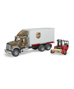 Mack фургон UPS с погрузчиком и паллетами Bruder