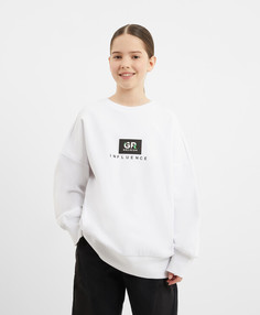 Свитшот оверсайз белый для девочки Gulliver (140)