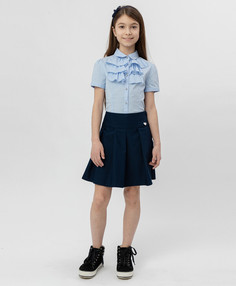 Синяя юбка в складку Button Blue (152)