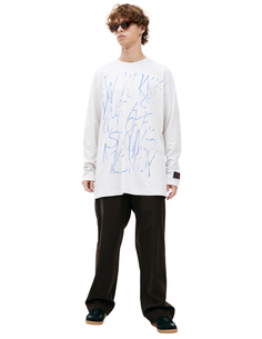 Бежевый лонгслив с принтом RAF Simons