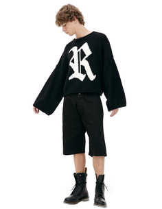 Джинсовые шорты с патчем RAF Simons
