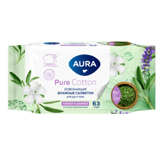 Салфетки влажные Aura для всей семьи 63 шт, в ассортименте
