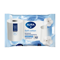 Влажная Туалетная бумага с крышкой 42 шт. Aura Nice (8028)