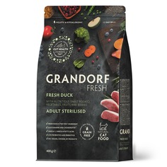 Сухой корм для стерилизованных кошек Grandorf Fresh из свежего мяса утки с бататом 0,4 кг
