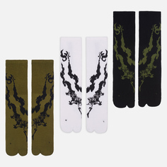 Комплект носков maharishi Bonsai Dragon Tabi Sports 3-Pack, цвет комбинированный, размер 41-45 EU