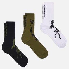 Комплект носков maharishi Bonsai Dragon Sports 3-Pack, цвет комбинированный, размер 41-45 EU