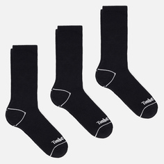 Комплект носков Timberland 3-Pack Bowden Crew, цвет чёрный, размер 42-46 EU