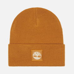 Шапка Timberland Cuffed Tonal Patch, цвет оранжевый