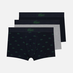Комплект мужских трусов Lacoste Underwear 3-Pack Crocodile Print Trunks, цвет комбинированный, размер M