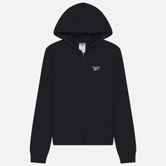 Женская толстовка Reebok Identity Small Logo Fleece Full-Zip Hoodie, цвет чёрный, размер XS