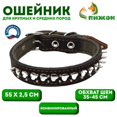 Ошейник комбинированный кожа/брезент Пижон