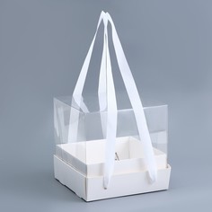 Коробка для торта с прозрачной крышкой, белая, 17 х 17 х 15 см Upak Land